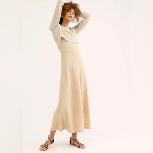 Free People Island Rope Strap Midi Dress Neutral Minimalist
